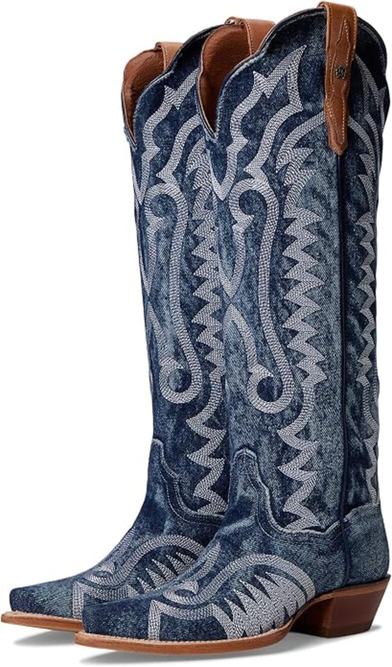 Dan Post Boots Womens Denim Darlin Snip Toe Zippered Casual Boots